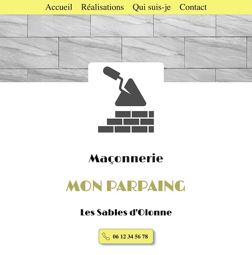 Présentation d'un site avec le thème couleur Soleil